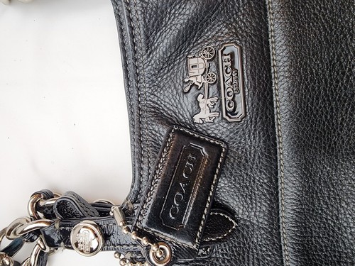 Bolso de hombro Coach Madison Tribeca East West negro de cuero guijarros con correa - Imagen 9 de 22