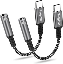 USB Type C to 3.5mm Female Headphone Jack Adapter, 2-Pack USB C to Aux Audio D