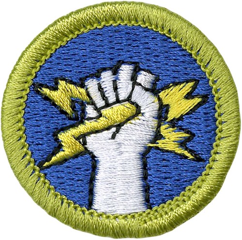 BSA ELECTRICITY MERIT BADGE CURRENT MINT NWT TYPE L SINCE 1910 BACK - Picture 3 of 3