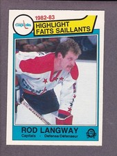 1983-84 O-Pee-Chee OPC Hockey Rod Langway #365 Washington Capitals NM/MT