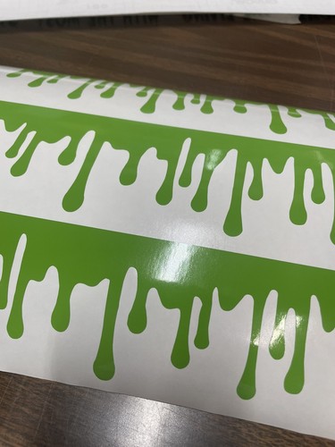 Set of 3 Dripping Green Slime Vinyl Decal 22" x 2.7" Halloween Window Decor Goo - Bild 2 von 3