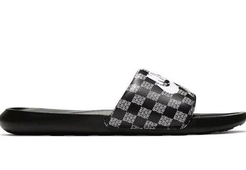 Nike Victori One Slide Kariert CN9678 004 Logo Schwarz Schlappen Sandalen Herren 14 - Bild 2 von 5