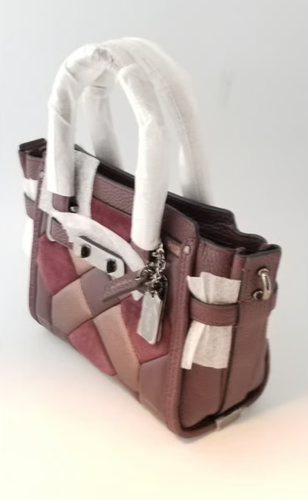 Coach Swagger Oxblood Patchwork Satchel/Crossbody w/Turnlock Detail & Zip Close - Picture 2 of 11