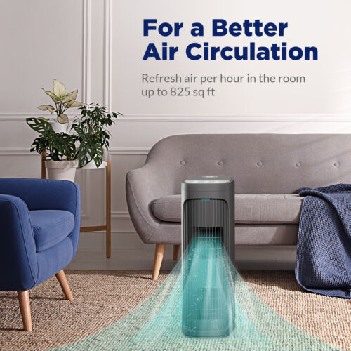 Large Room Air Purifier Medical Grade HEPA Filter Allergies Smoke Pets, Black - Picture 7 of 13