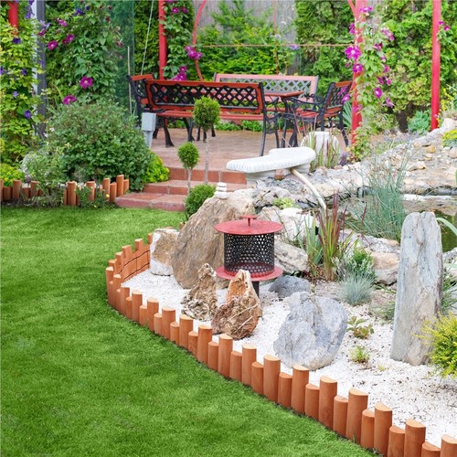 Wooden Fence Garden Landscape Edging Decorative Flower Bed Edging for Yard Lawn - Picture 29 of 39