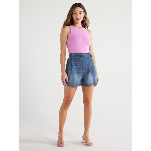 Sofia Vergara Utility Shorts Women's Size XXXL Blue Cotton High Rise 3.5" Inseam - Picture 2 of 5