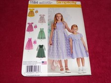SIMPLICITY 1184 - GIRLS SPECIAL OCCASION DRESS w/wo PETTICOAT PATTERN 3-6 FF
