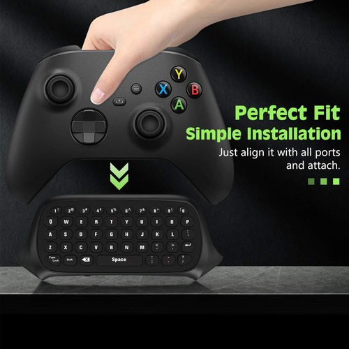 TiMOVO Green Backlight Keyboard for Xbox One, Xbox Series X/S,Wireless Chatpad M - Picture 4 of 12
