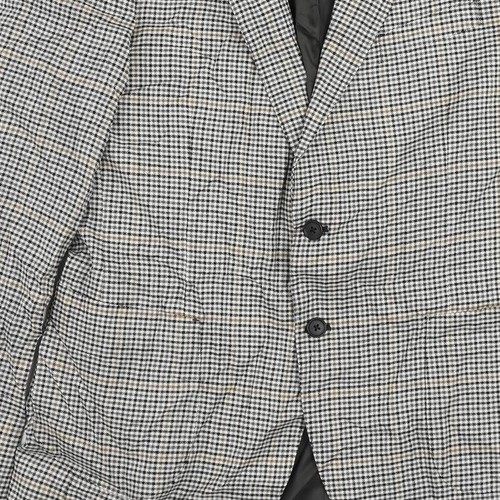 Marks and Spencer Mens Beige Geometric Linen Jacket Blazer Size 44 Regular - Picture 10 of 10