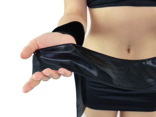 Premium BDSM Augenbinde Bondage Augenschal schwarz wetlook Glanz Art.Nr. 6412 - Bild 4 von 9