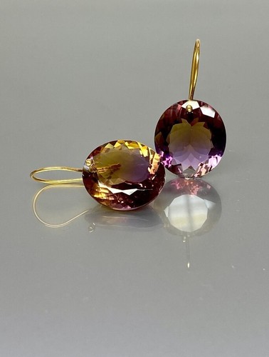 Ametrine Earrings 925 Sterling Silver Multi Oval Dangle Earrings Gift - Picture 5 of 6