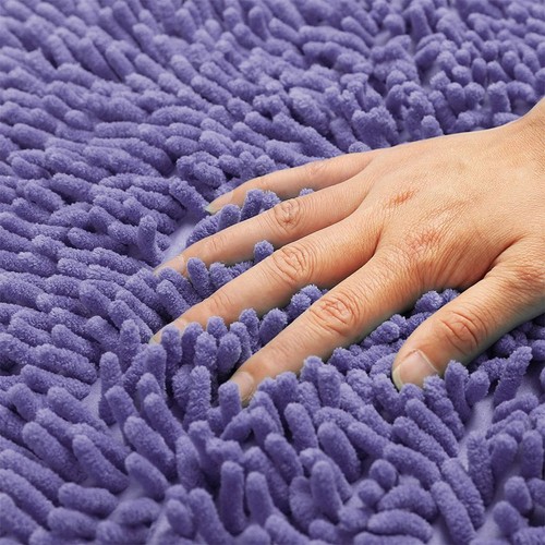 1/2 Piece Bath Mat Set Non Slip Toilet Pedestal Soft Foam & Shaggy Chenille Rug - Picture 11 of 18