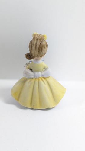 Vintage Napco blue Flower Girl Figurine with yellow dress - Picture 3 of 6