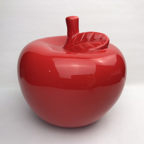 Keramik Apfel Figur groß glänzend rot - Bild 1 von 8
