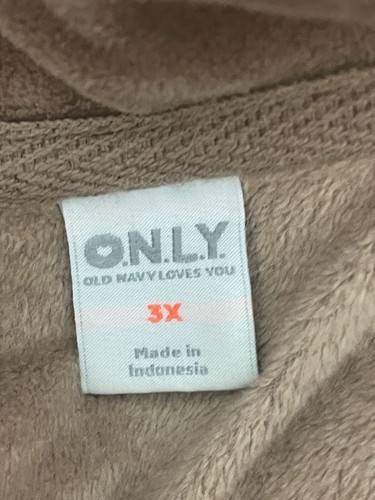 ONLY Old Navy Loves You Top 3X Velour Tan Button Down Shirt Lounge Shirt - Picture 6 of 10