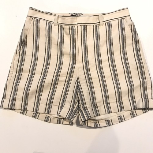 Lauren Ralph Lauren Women's Size 6 Casual Walking Shorts Cream/Black Stripe - Picture 1 of 8