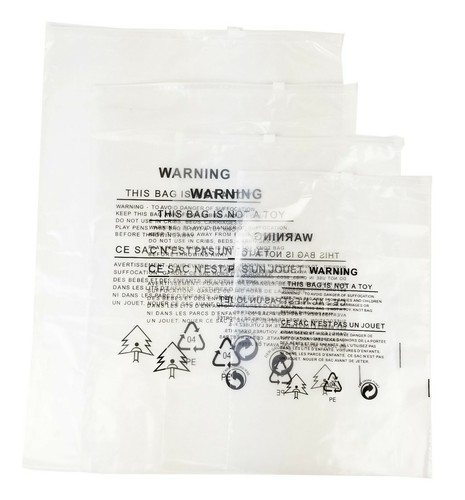 100 Erstickungswarnung Klar Polybeutel Druckverschlussbeutel Wiederverwendbar Wiederverschließbar mit Knopf - Bild 9 von 13