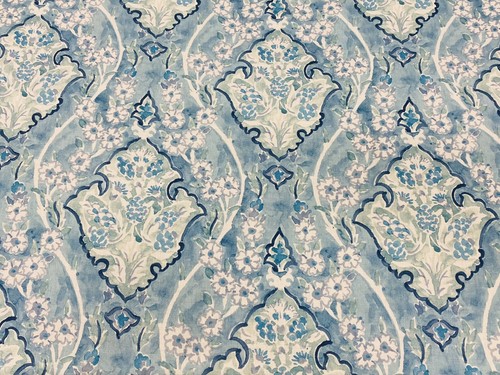 Madeaux by Richard Smith Watercolored Persian Tile Print- RUSKIN MARINE 4.25 yd - Picture 1 of 6
