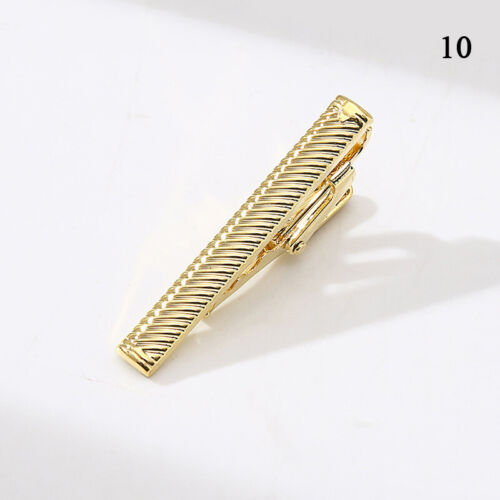 Mens Stainless Steel Tie Clip Necktie Bar Clasp Clamp Pin Gold Black Silver - Picture 25 of 30