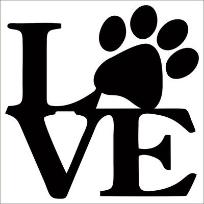 Puppy Choose Color /& Size Cat Dog Paw LOVE Vinyl Decal // Sticker Kitten