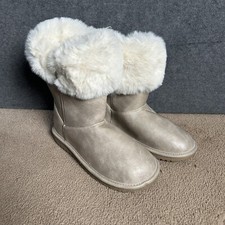 The Children's Place Girls Gold Faux Fur Boots Size 3 Retail 39.95