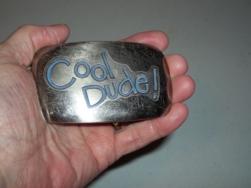 Vintage Chambers Belt Co. Belt Buckle 'Cool Dude' USA Nice L@@K - Picture 5 of 5