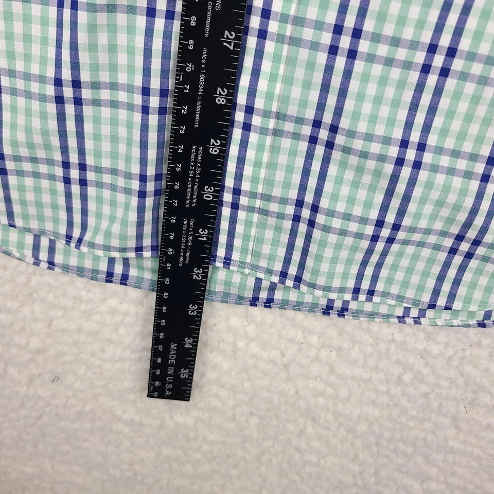 L L Bean Dress Shirt Mens Large Blue Green Plaid Traditional Fit Button Up - Image 4 of 4