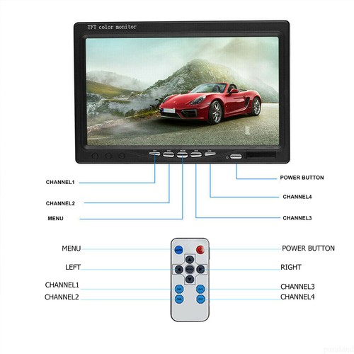 HD 7" Quad Monitor Backup Camera Night Vision 12/24V For Truck Rear View Reverse - Picture 4 of 13