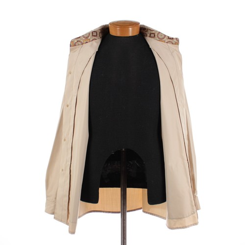 Hettabretz Neu mit Etikett 100 % Seide Knopfleiste Jacke Größe 50 (~ Large US) in einfarbigem Beige - Bild 6 von 12