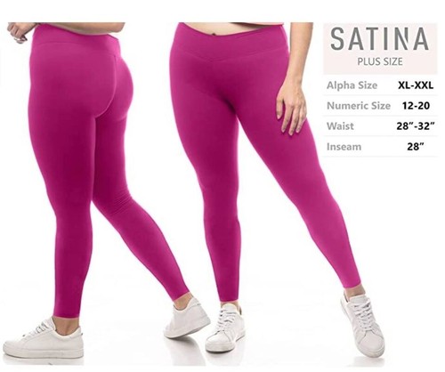 NWT SATINA #1 High Waisted Buttery Soft Leggings, Fucshia, One size (S to L) - Bild 3 von 3