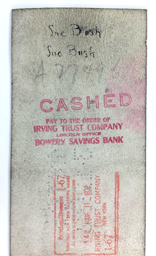 1932 Assegno da banco in vera pelle Kid Leather Association New York James J Lyons - Foto 4 di 5