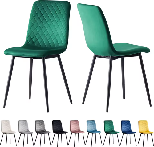 Esszimmerstühle 2er Set luxuriös Samt mit eleganten Metallbeinen - Lexi Collection - Bild 13 von 15