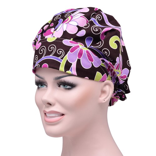 Surgical Scrub Cap Doctor Nurse Adjustable Cotton Bouffant Hat Elastic HeadCover - Picture 202 of 255