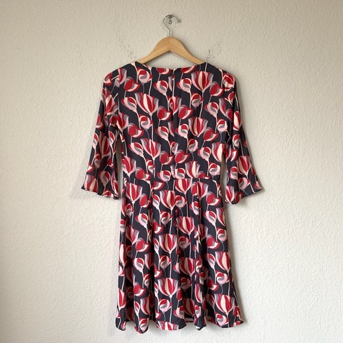 NUEVO CON ETIQUETAS TRUCCO L/S Vestido Floral Cuello Barco Hasta la Rodilla Multicolor WMNS Talla EU 38 - Imagen 3 de 10