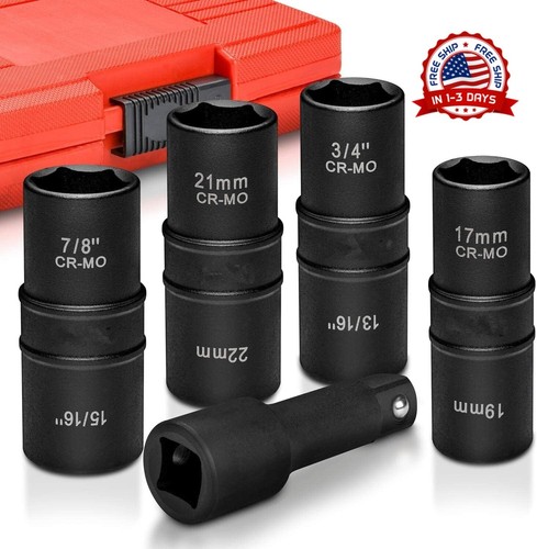Juego De Herramientas Dado Abatible Destornillador Impacto 1/2" SAE Metric 5 PCS - Picture 7 of 8