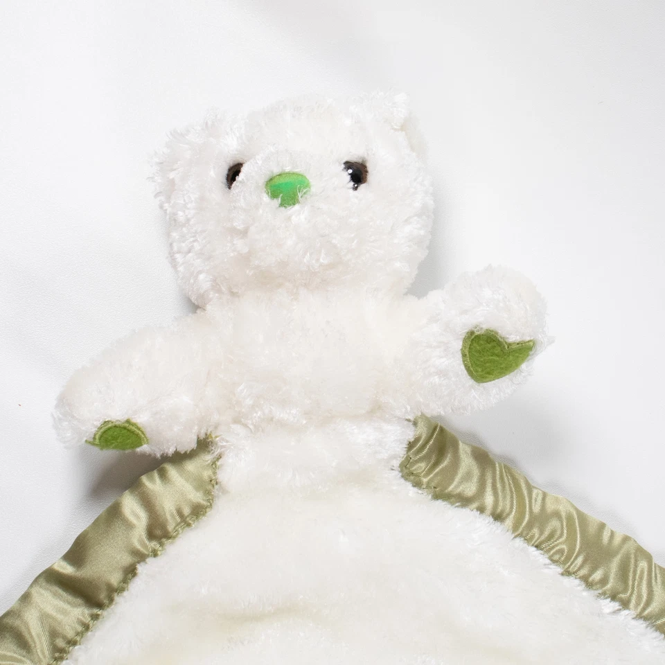 Manta My Banky piedra de nacimiento oso agosto peridoto marfil adorador peluche verde satinado Foto 3 de 4