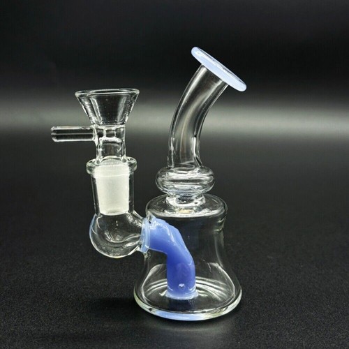 MINI 4" Unique Creamy Glass Bong Water Pipe Smoking Filter Hookah Bubbler W/Bowl - Foto 8 di 16