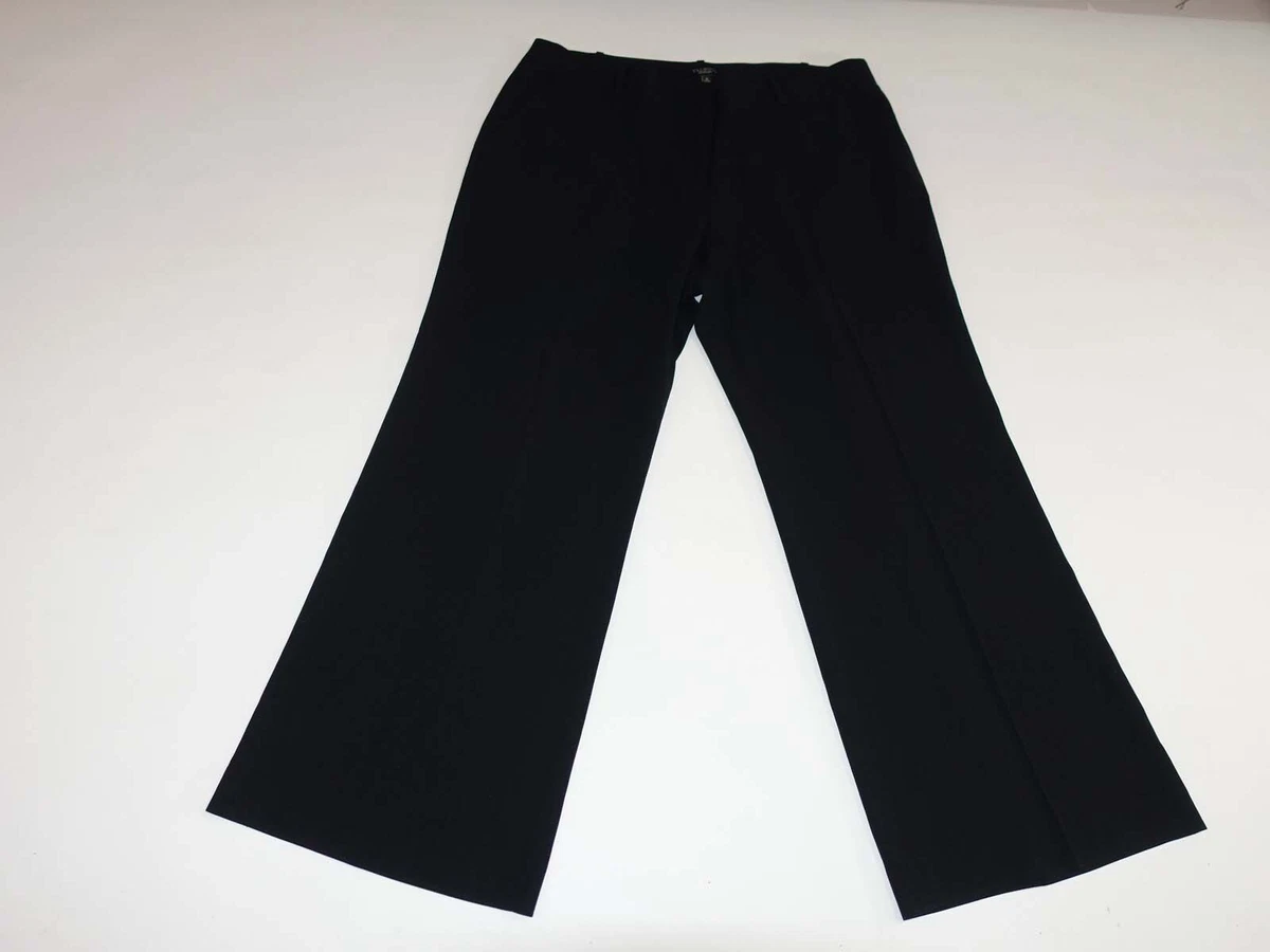 Talbots Women's Signature Fit Wide Leg Dress Pants Size 16 Black 29.5  Inseam