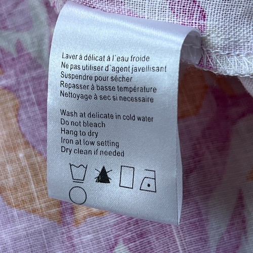 Charlie B Top Women's Large Pink Multicolor Floral 100% Linen Sleeveless Tank - Afbeelding 6 van 9