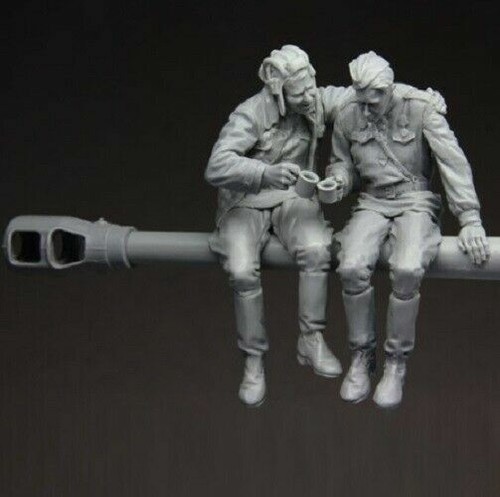 Modellino statuina resina 1/35 kit seconda guerra mondiale ww2 soldati petrolieri russi relax non dipinto - Foto 3 di 8