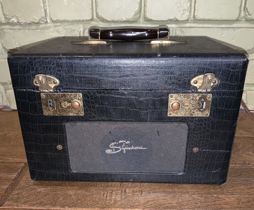 Vintage Symphonic Portable Record Player Turntable / Snake Skin Case - Picture 9 of 12