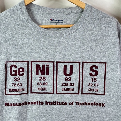 Massachusetts Shirt Mens Large Grey Institute Of Technology Genius Geek Nerd - Picture 4 of 9