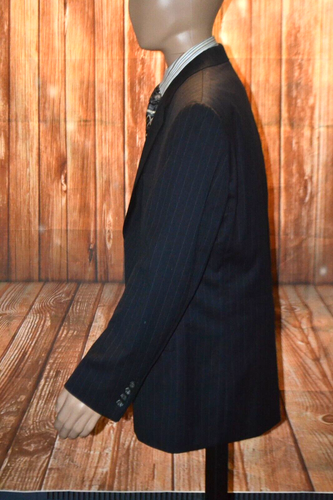 Lauren Ralph Lauren Men 100% Wool Pinstripe Black Suit Sz 44R Wst 35x29 - Picture 3 of 19