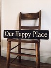 Our Happy Place Sign Vintage Wooden Snug Home Plaque Kitchen House Shed Signs