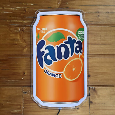 Fanta Orange Flavor Soda Canned Shop Poster Bar Room Wall LED Neon