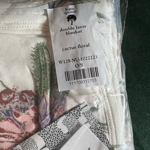 NWT Kate Quinn Cactus Floral Double Layer Bamboo Blanket DL - Picture 4 of 5