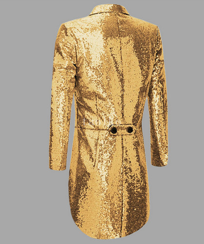 Para hombres Lentejuelas Blazers Esmoquin Chaqueta Abrigo Cola Golondrina Noche Fiesta Discoteca - Imagen 12 de 22