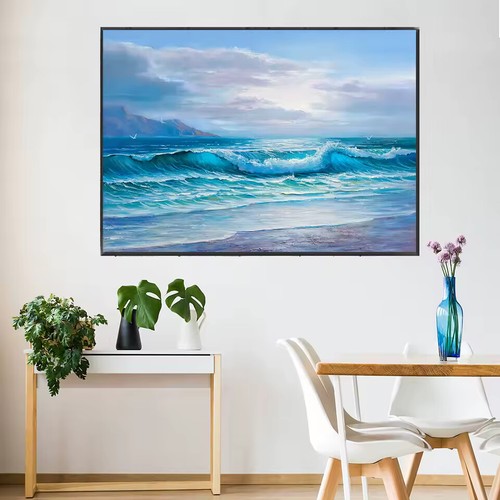 Carteles de olas de mar impresiones en lienzo playa paisaje costero cuadro de pared paisaje - Imagen 5 de 15