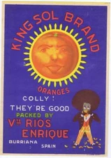King Sol Brand  original Spanish Orange Crate label