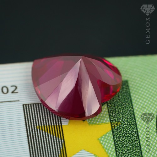 Ruby Loose Gemstone Heart Cut Genuine LabGrown Raspberry Red Stone Faceted Heart - Picture 7 of 9